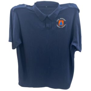 Civil Defence Polo Cotton NAVY with Epaulettes